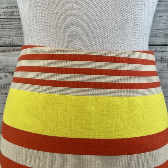Ann Taylor Skirt size 6 Yellow Orange Tan Striped Tweed Straight Knee Casual - Picture 3 of 7